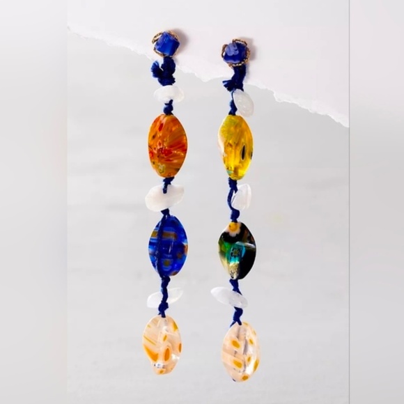 Ariana Ost Voyage Dangle Earrings (Blue) | Free People - Picture 1 of 2